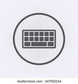 Keyboard icon in circle . Vector illustration