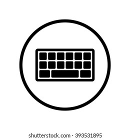 Keyboard icon in circle . Vector illustration