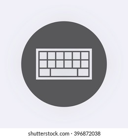 Keyboard icon in circle . Vector illustration