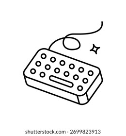 Icono de teclado limpio y Ilustración vectorial moderna