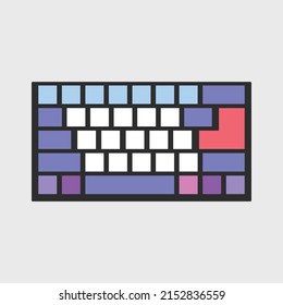 Icono de teclado con color. Icono de hardware del equipo