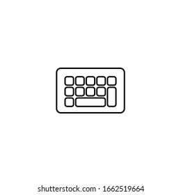 Icono de teclado. Símbolo de equipo informático. Elemento de diseño del logotipo.