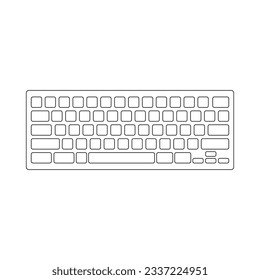 Icono de teclado. Teclado de computadora aislado en fondo blanco. Ilustración vectorial.