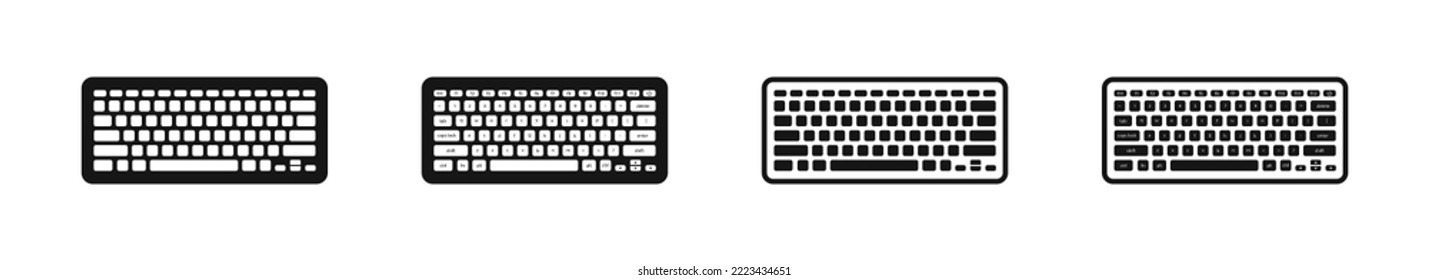 Icono de teclado. Símbolo de teclado del ordenador. Escriba los iconos de pc. Signo aislado del vector.