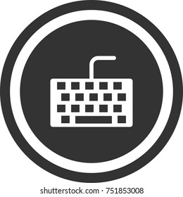 Keyboard icon , dark circle sign design