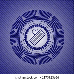 keyboard icon with denim texture