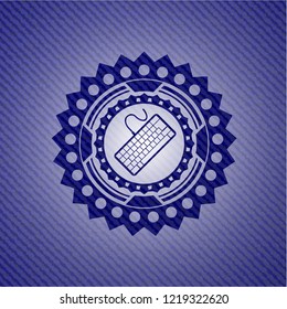 keyboard icon with denim texture