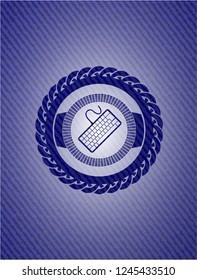 keyboard icon with denim texture