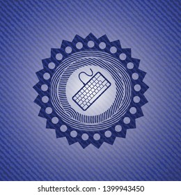 keyboard icon with denim texture