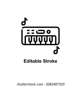 keyboard icon designed in outline style in musical instrument icon theme