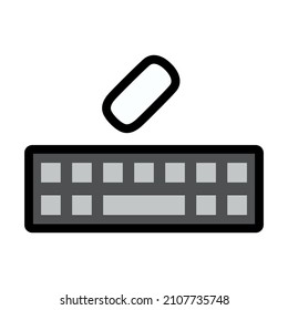 Keyboard Icon. Editable Bold Outline With Color Fill Design. Vector Illustration.