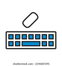 Tastatursymbol. Bearbeitbare, fette Rahmenlinie mit Farbfülldesign. Vektorgrafik.