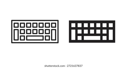 Tastatursymbol in voller, dünner Linie, Strichstil für Website und Apps