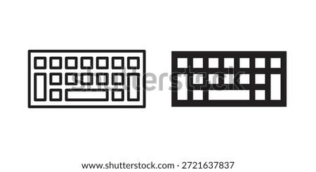 Keyboard icon in filled, thin line, stroke style for website and apps
