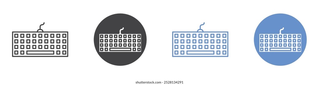Keyboard icon Flat art in black and white isolated