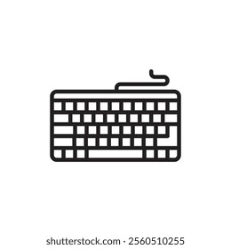 Keyboard icon Flat art in black and white isolated