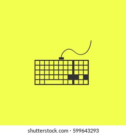 Keyboard icon flat. Black pictogram on white background. Vector illustration symbol and bonus button
