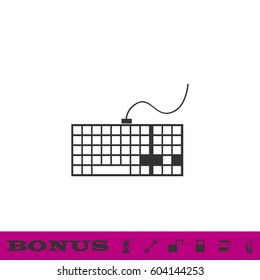 Keyboard icon flat. Black pictogram on white background. Vector illustration symbol and bonus button