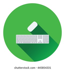 Keyboard icon. Flat color design. Vector illustration.