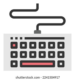 VECTOR DE COLOR PLANO DE ICONO DE TECLADO.