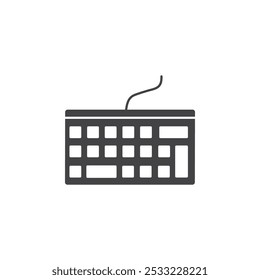 Keyboard icon Flat simple outline set