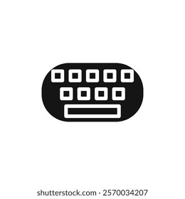 Keyboard icon Flat simple outline set