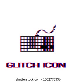 Keyboard icon flat. Simple pictogram - Glitch effect. Vector illustration symbol