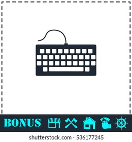 Keyboard icon flat. Simple vector symbol and bonus icon