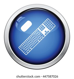 Keyboard icon. Glossy button design. Vector illustration.