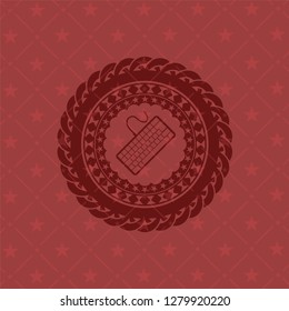 keyboard icon inside badge with red background