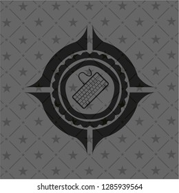 keyboard icon inside black emblem. Vintage.