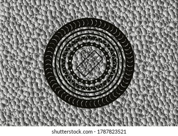 keyboard icon inside black emblem with grey bubbles background. Vintage. Vector Illustration. Detailed. 