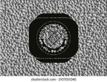 icono de teclado dentro del emblema negro con fondo de burbujas grises. Vintage. Ilustración vectorial. Detallado. 