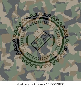 keyboard icon inside camo emblem