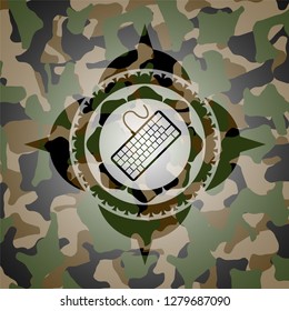 keyboard icon inside camouflage emblem