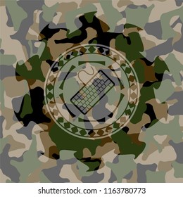 keyboard icon inside camouflage texture