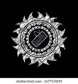 icono del teclado dentro del emblema de la pizarra