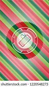keyboard icon inside christmas colors badge.