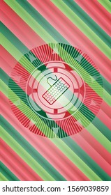 keyboard icon inside christmas emblem background.