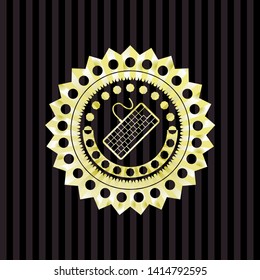 keyboard icon inside gold shiny badge