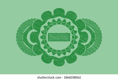 Keyboard-Icon in Green-Strich-Realm-Button. Eco-delikater Hintergrund. Vektorgrafik. 