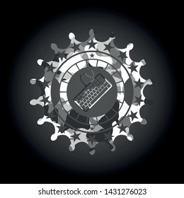 keyboard icon inside grey camo texture