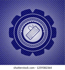 keyboard icon inside jean background