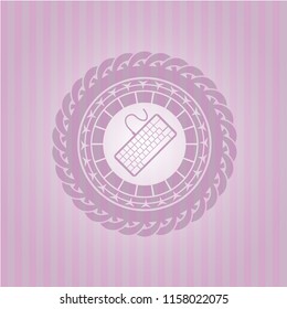 keyboard icon inside pink icon or emblem