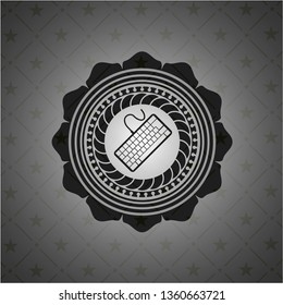 keyboard icon inside realistic black emblem
