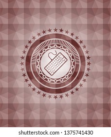 keyboard icon inside red badge with geometric background. Seamless.