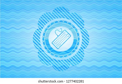 keyboard icon inside water representation style badge.