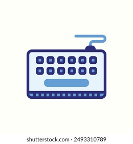 icono de teclado, gadget de tema de icono azul aislado