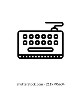  keyboard icon, isolated gadget outline icon in light grey background, perfect for website, blog, logo, graphic design, social media, UI, mobile app, EPS 10 vector illustration