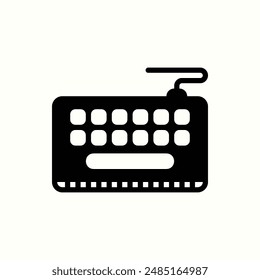 icono de teclado, gadget de tema de icono de glifo aislado